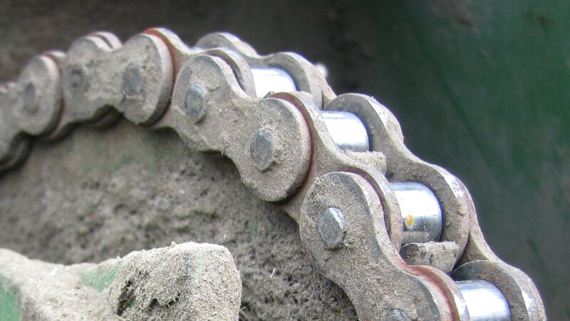 close-up of a dirty chain