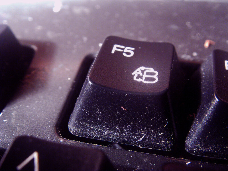 close-up of a dirty keyboard key