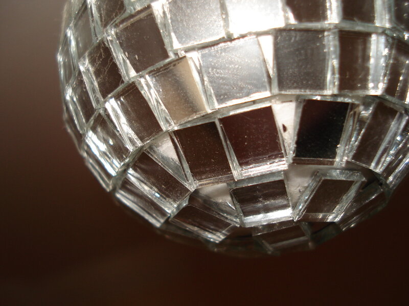 close-up of a disco ball