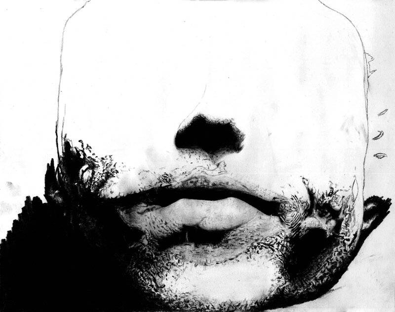 Close-up of a Face — Black, Dramatic, Illustration