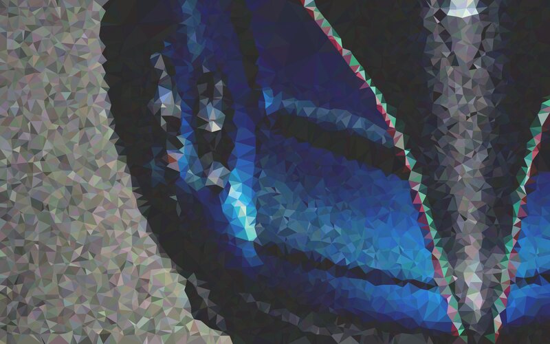 Close-up of a Face — Blue, Abstract