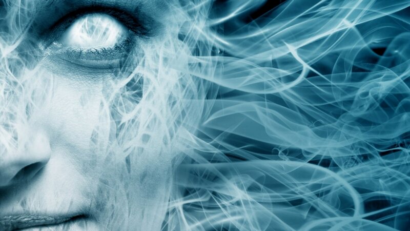 Close-up of a Face — Blue, Dramatic