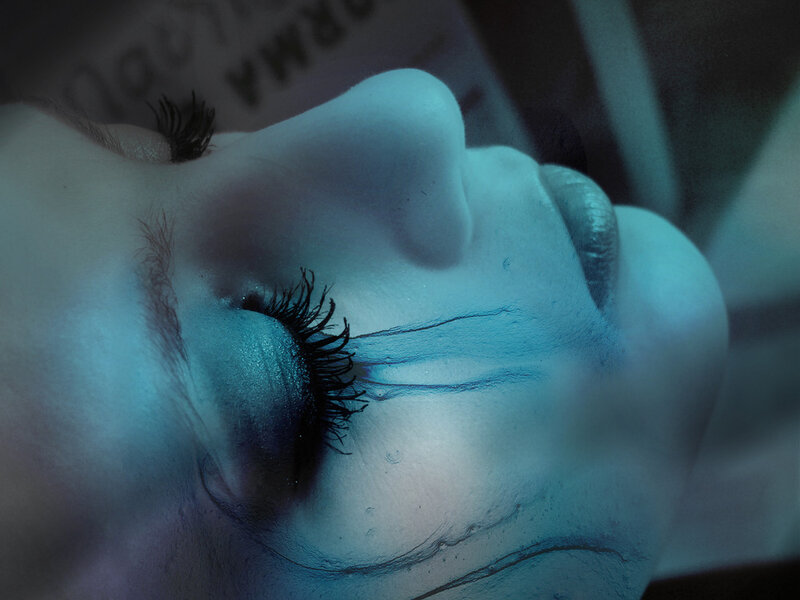 Close-up of a Face — Blue, Dreamy