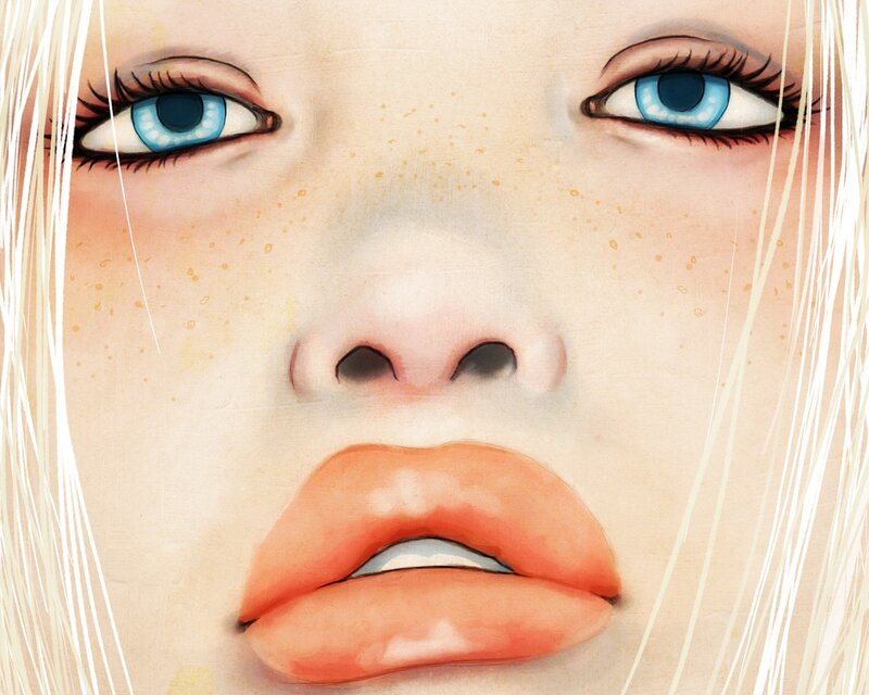 Close-up of a Face — Blue, Neutral