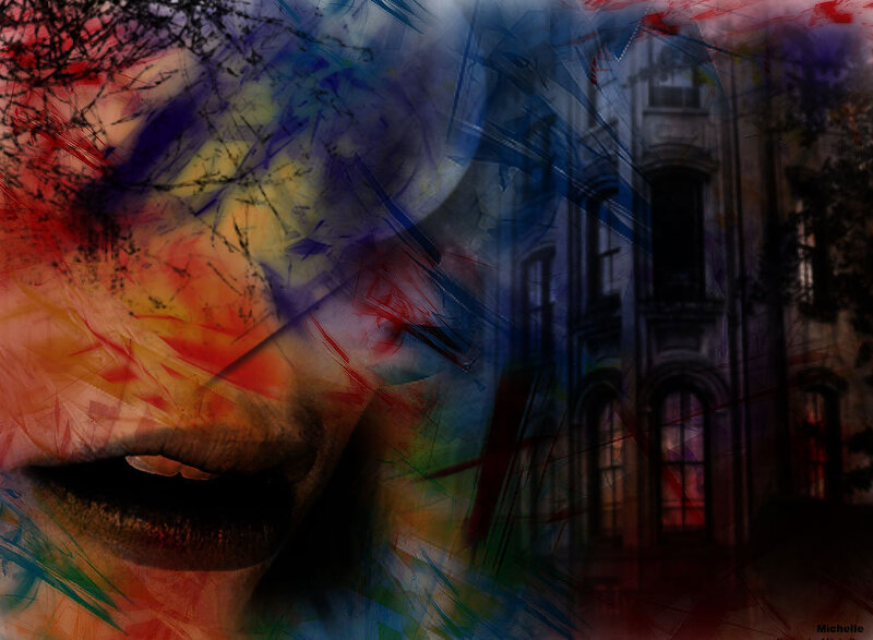 Close-up of a Face — Blue