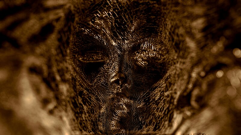 Close-up of a Face — Brown, Dramatic, Digital Art