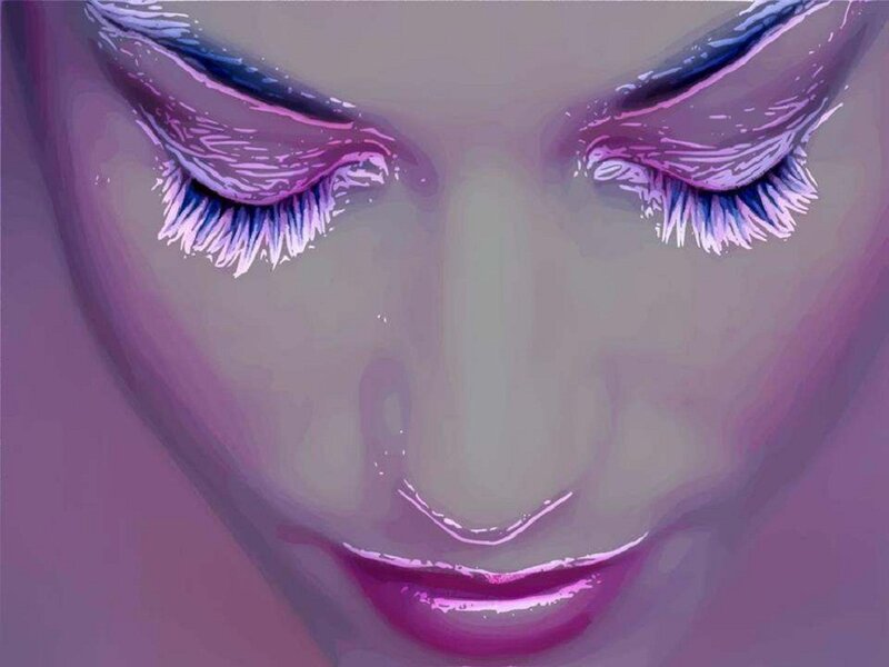Close-up of a Face — Purple, Serene