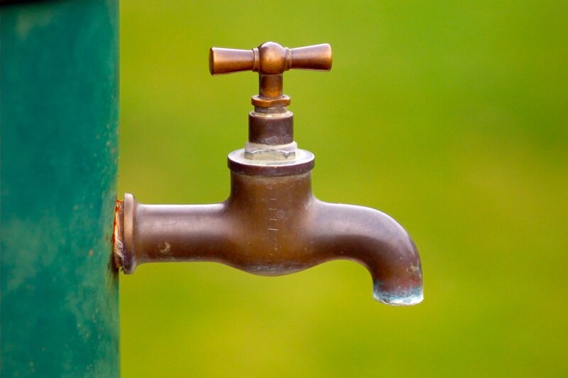 close-up of a faucet
