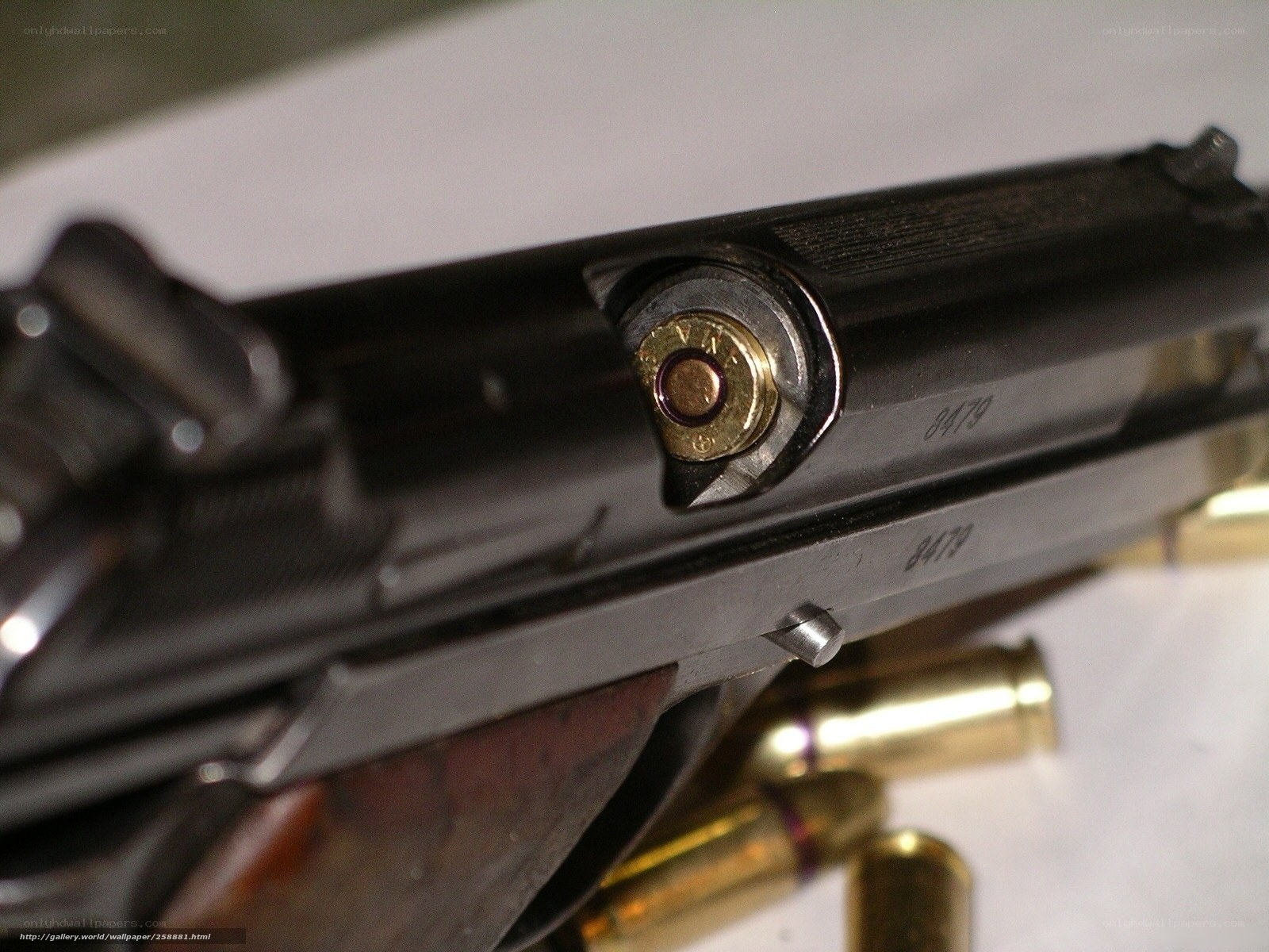 close-up of a firearm