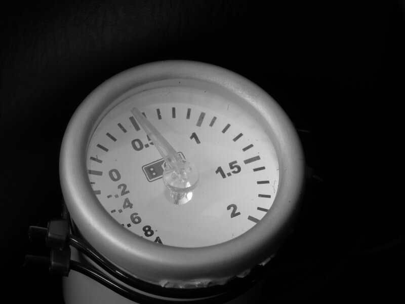 close-up of a gauge