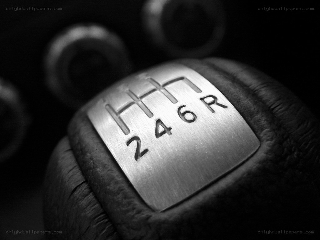 close-up of a gear shift