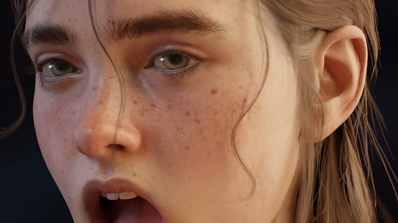 Close-up of a Girl's Face — Brown, Intense