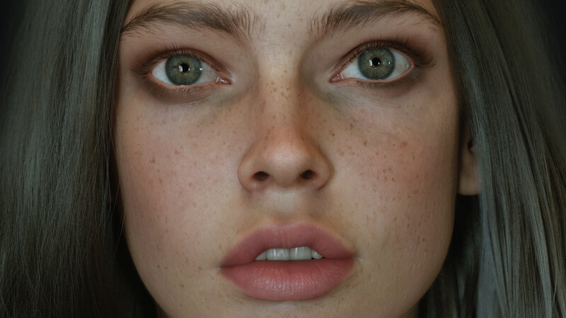 Close-up of a Girl's Face — Brown, Neutral