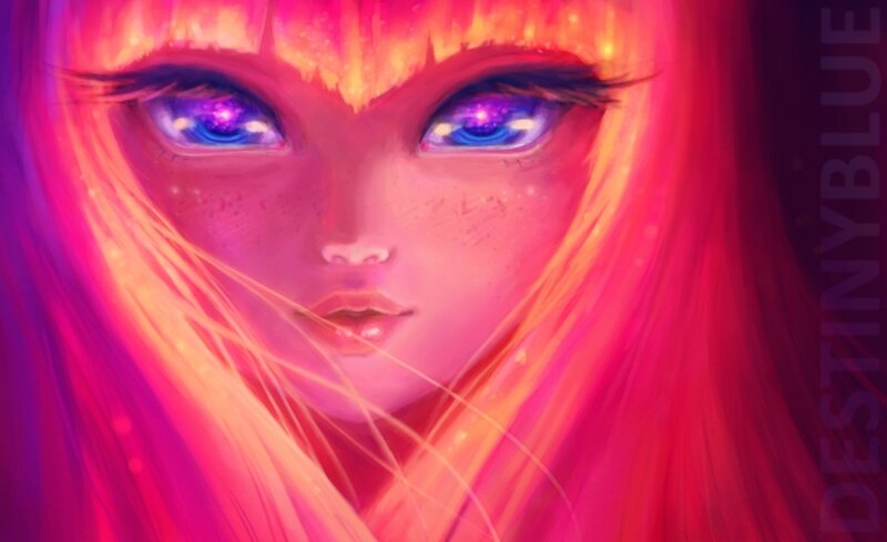 Close-up of a Girl's Face — Pink