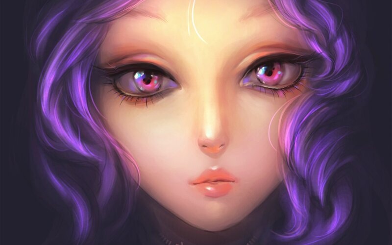 Close-up of a Girl's Face — Purple