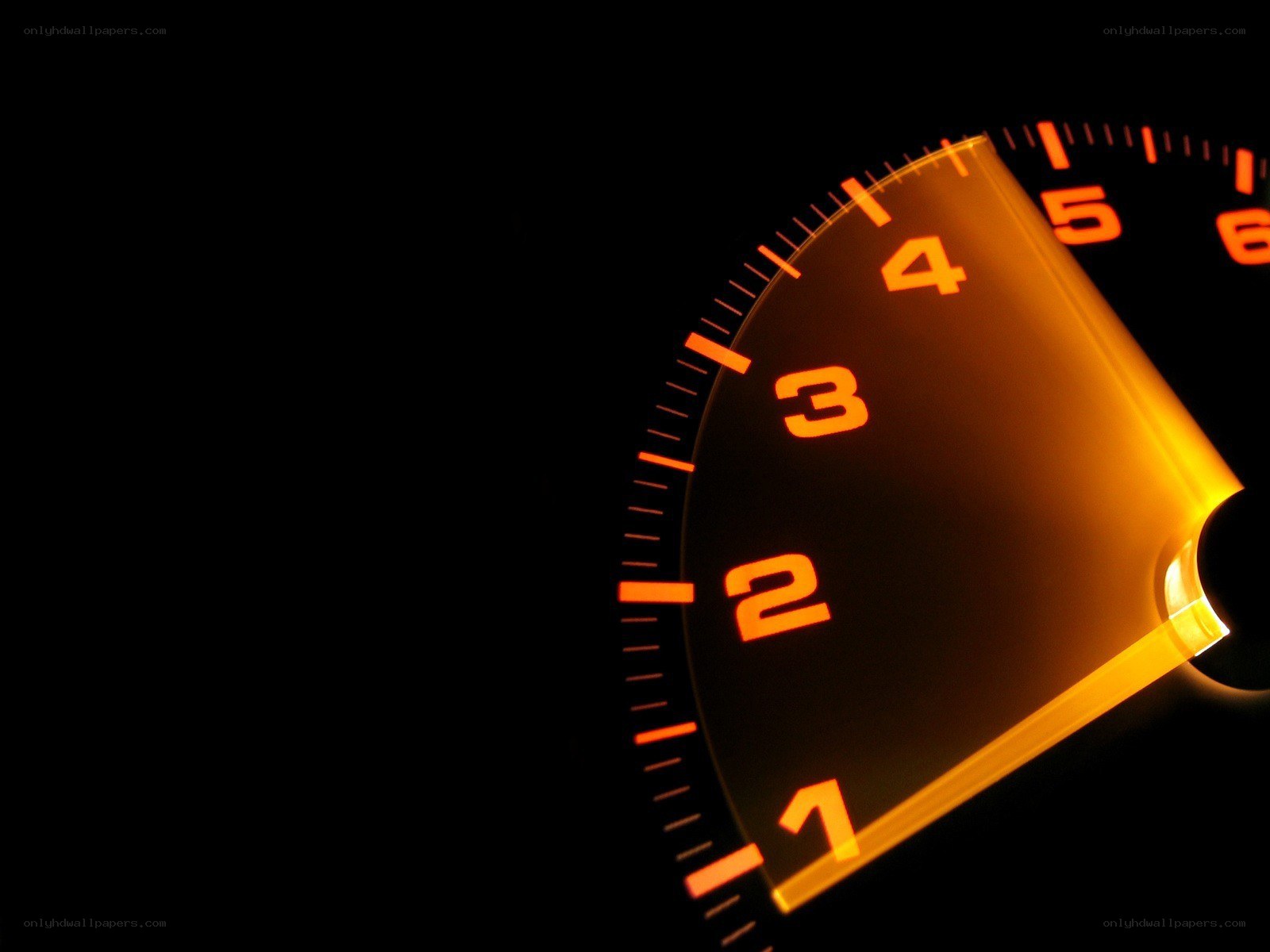 Close-up of a glowing speedometer