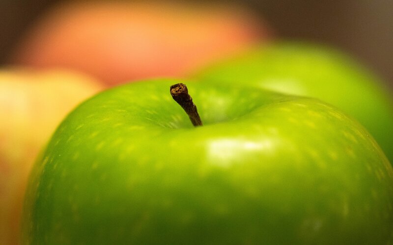close-up of a green apple