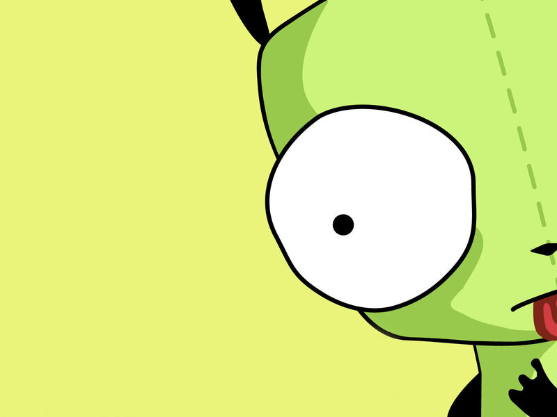 close-up of a green cartoon character