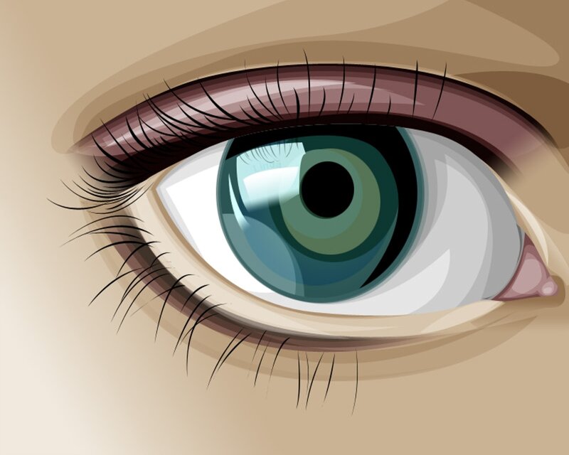 close-up of a green eye