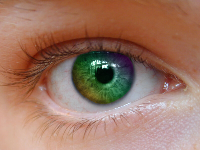 close-up of a green eye
