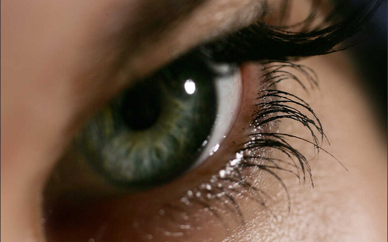 close-up of a green eye