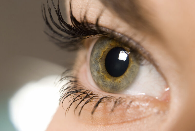 close-up of a green eye