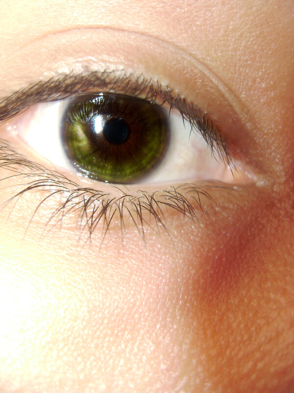 close-up of a green eye