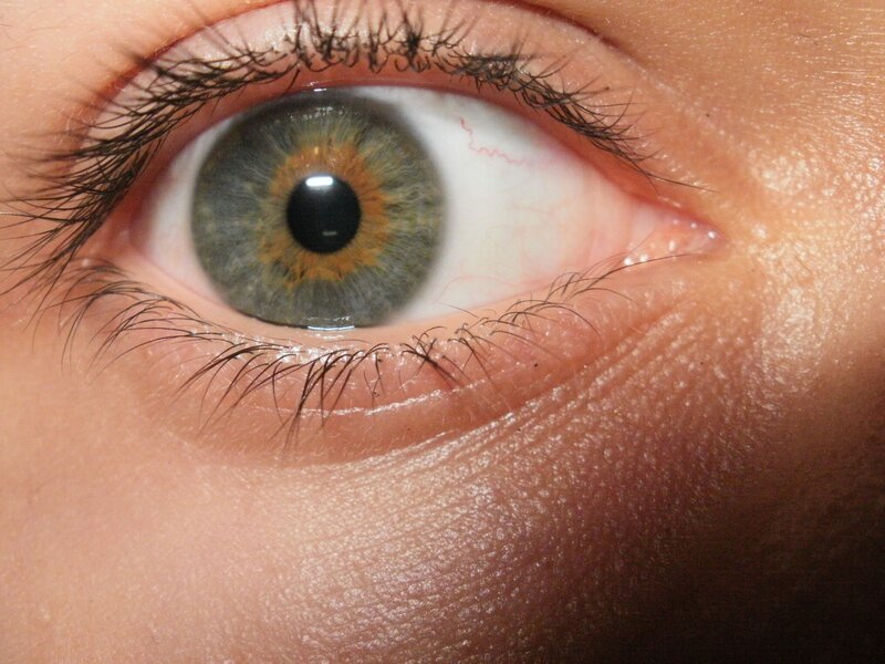 close-up of a green eye