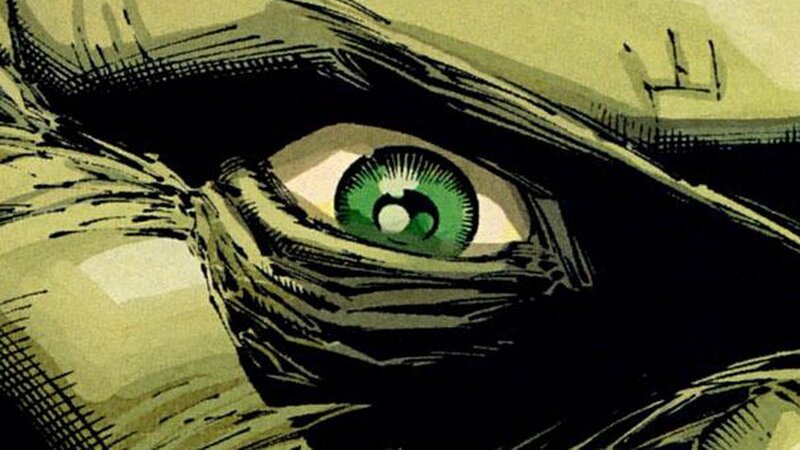 close-up of a green eye