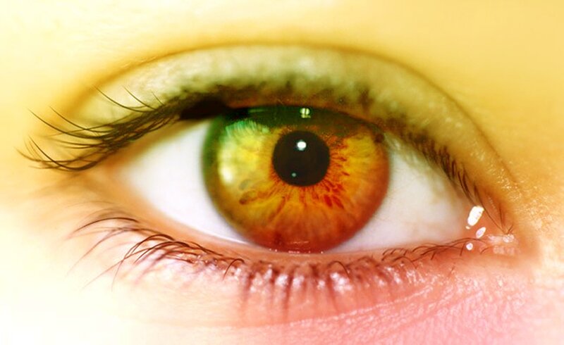close-up of a green eye