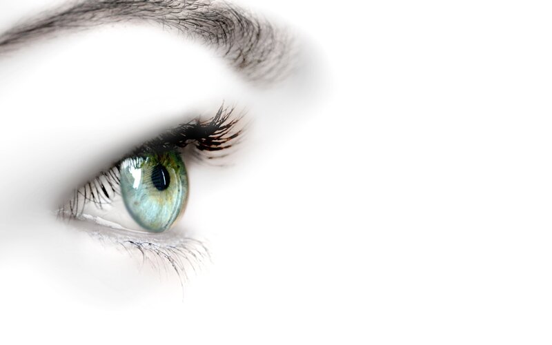 close-up of a green eye