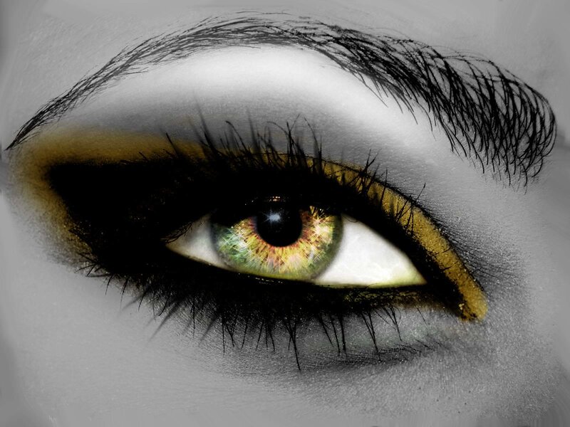 close-up of a green eye