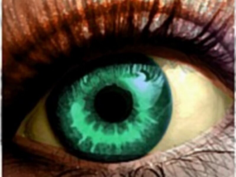 close-up of a green eye