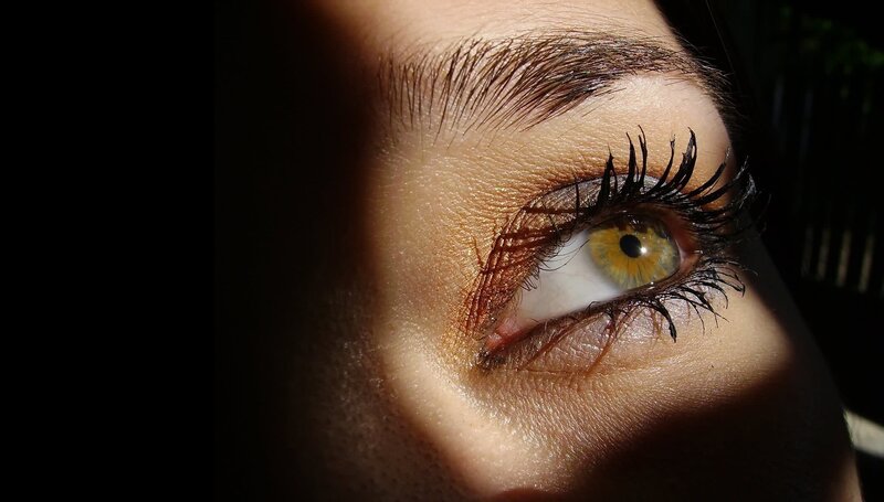 close-up of a green eye