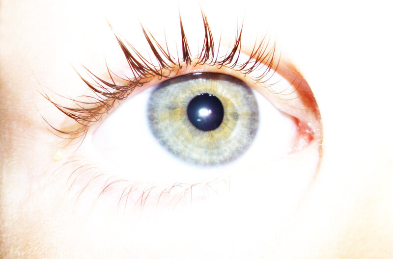 close-up of a green eye