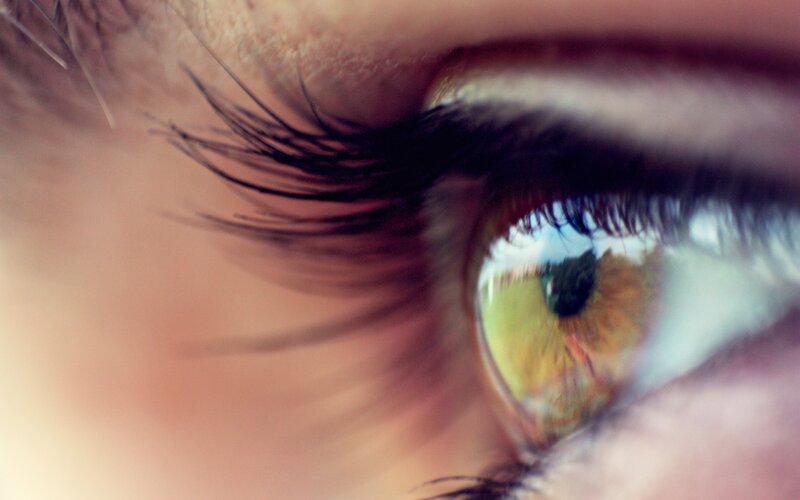 Close-up of a Green Eye — Dramatic, Photograph, Eyelash, Reflection