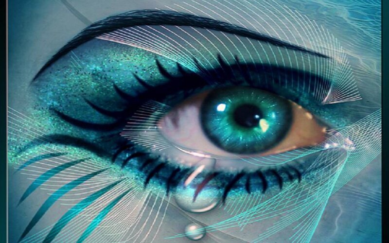 Close-up of a Green Eye — Dramatic