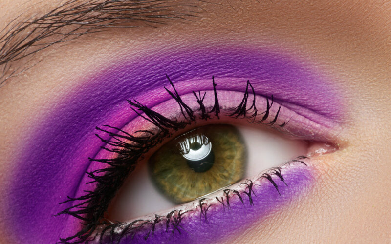 Close-up of a Green Eye — Purple, Dramatic