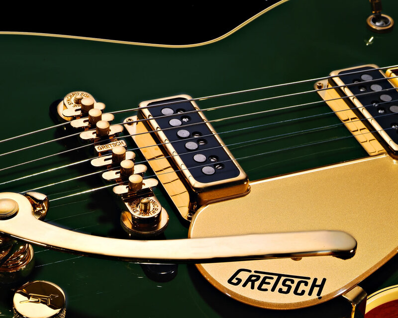 Close-up of a Gretsch guitar