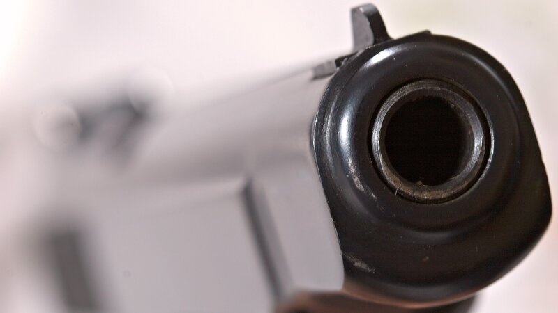 close-up of a gun barrel