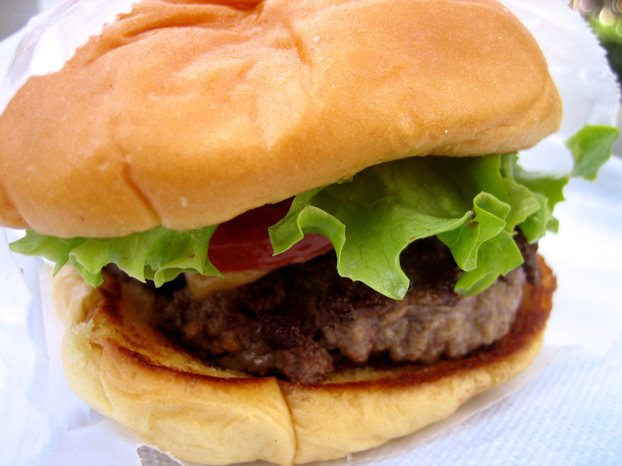 close-up of a hamburger