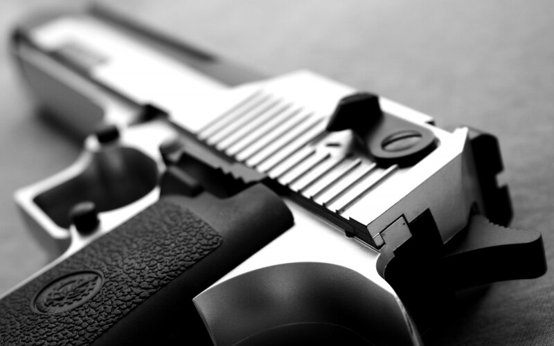 Close-up of a Handgun — Black