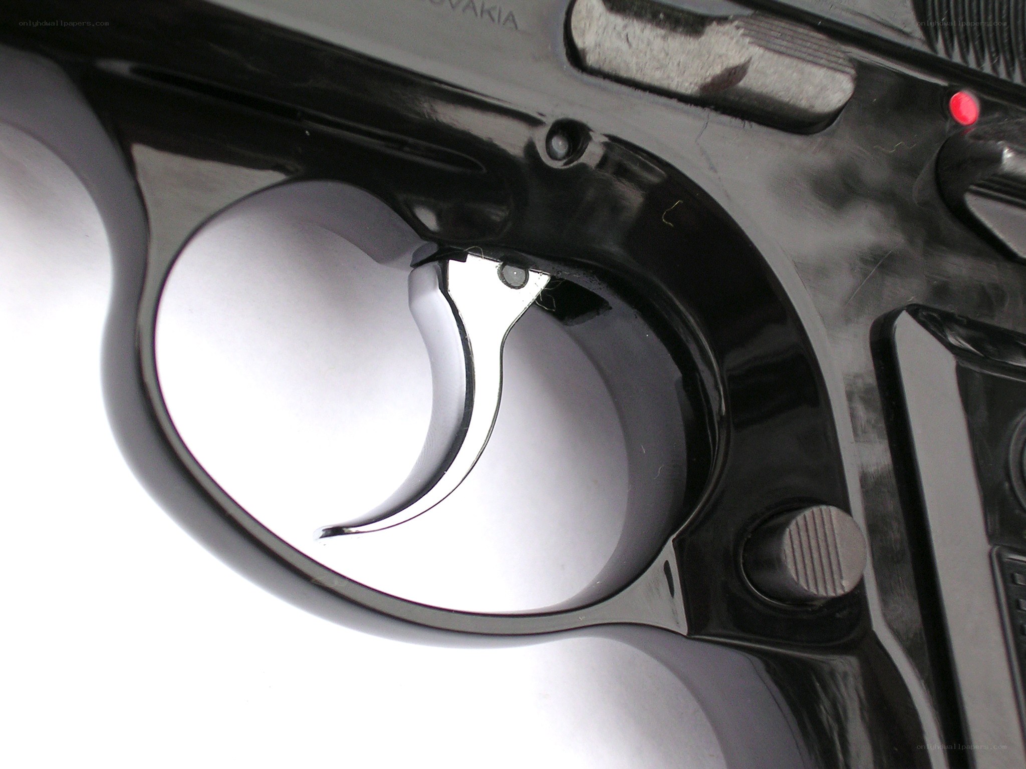 close-up of a handgun trigger