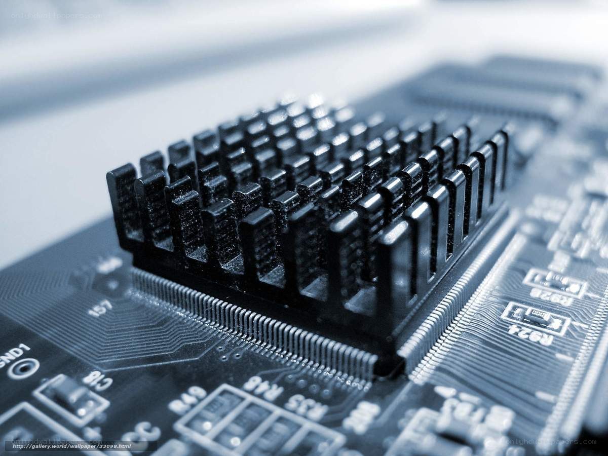 Close-up of a heatsink on a motherboard
