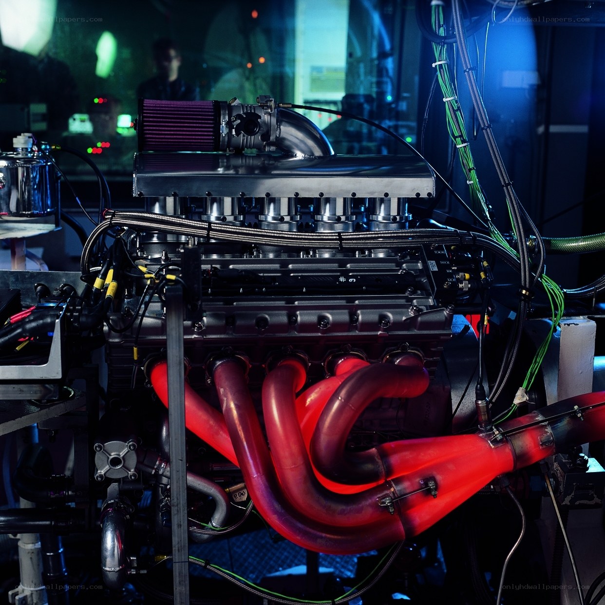 close-up of a high-performance engine