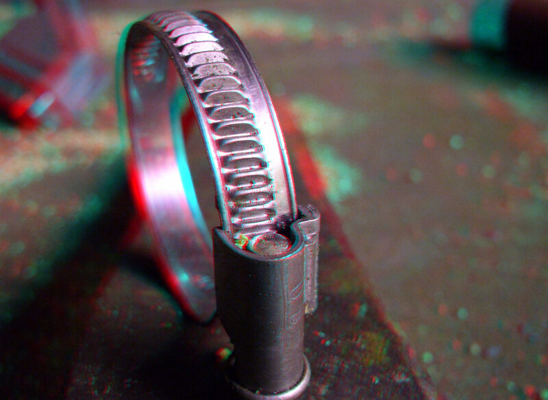close-up of a hose clamp