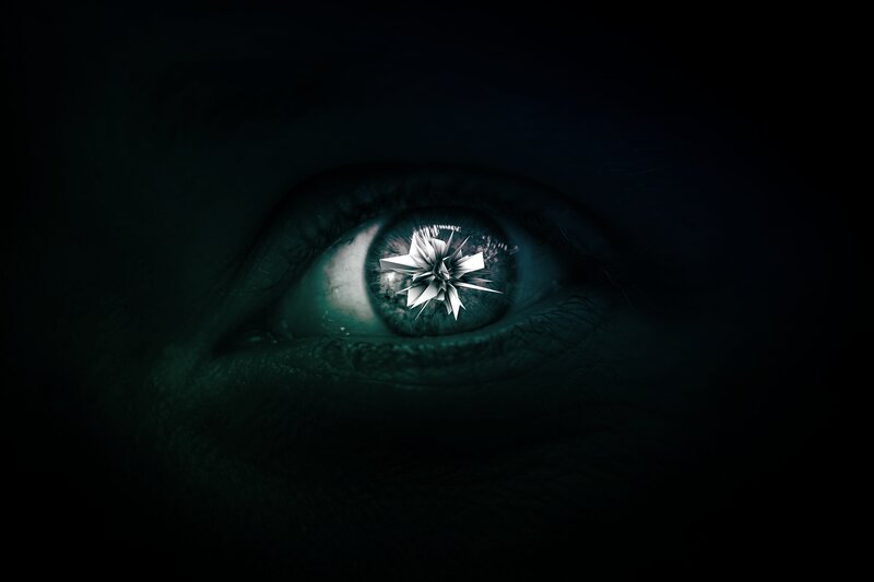 Close-up of a Human Eye — Black, Dark, Night