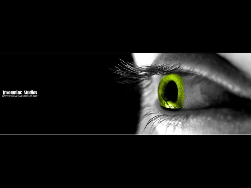 Close-up of a Human Eye — Black, Dramatic, Photograph, Eyelash, Green Iris