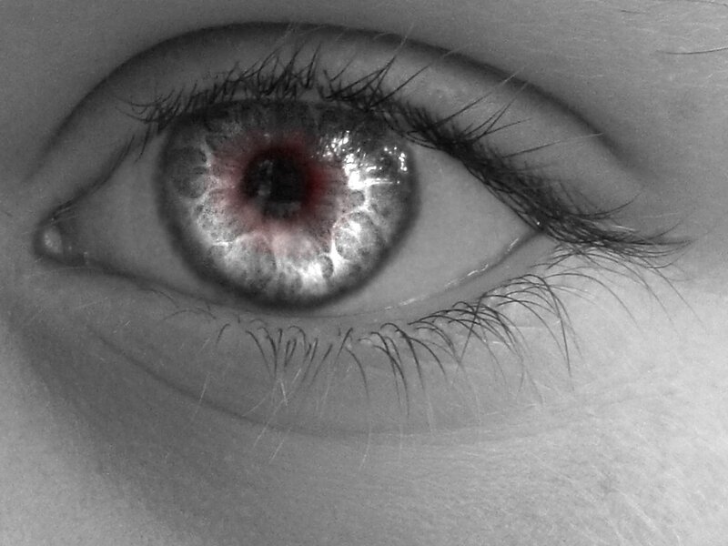 Close-up of a Human Eye — Black, Dramatic, Photograph, Eyelashes, Iris