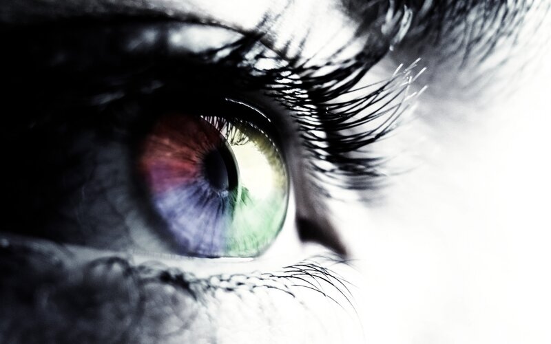 Close-up of a Human Eye — Black, Dramatic, Photograph, Iris